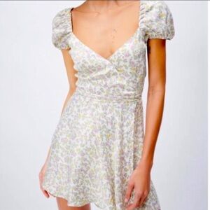 NWT Zara floral satin wrap dress